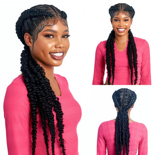 The Wig Human Hair Blend 360 Double Dutch Braid Lace Wig LH-Braid Wow