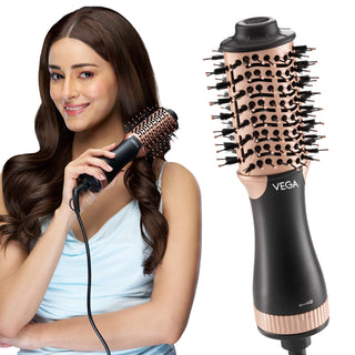 Litstyle L3 Volumizer Hair Blow Dryer Brush With 3 Heat/2 Speed Settings, 360° Airflow Vent, 3 in 1 Compact Hot Air Brush For Women, Tourmaline Ceramic Coated Barrel, 500 Watts, (VHSD-03)